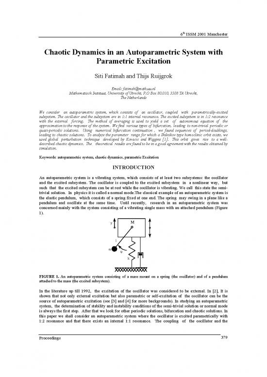 picture_Dynamics Pdf 8001 | Chaotic Dynamics In An Autoparametric System With Parametric Excitation | Matematika